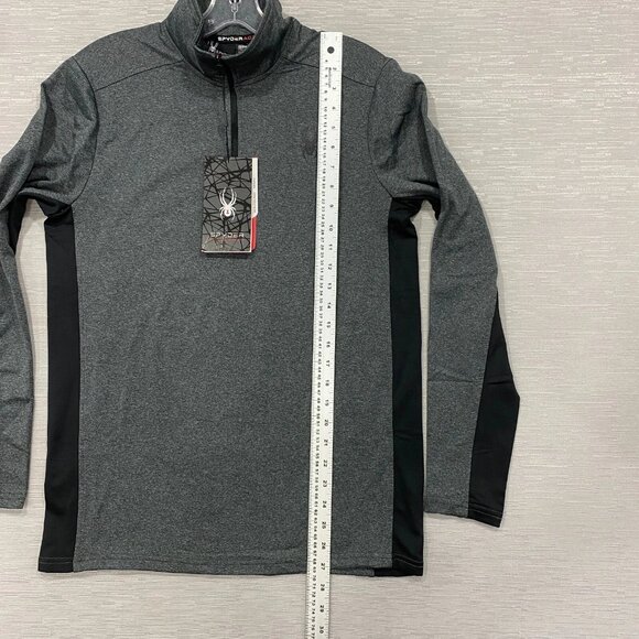 SPYDER 1/4 Zip Pullover Shirt Mens Small Grey Base Layer Quick Dry - Picture 8 of 13